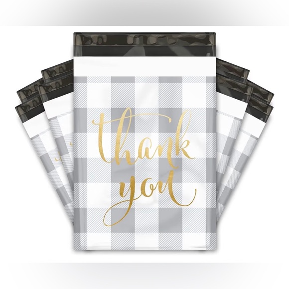 Other - Thank You Polymailers 10x13 Gray Plaid